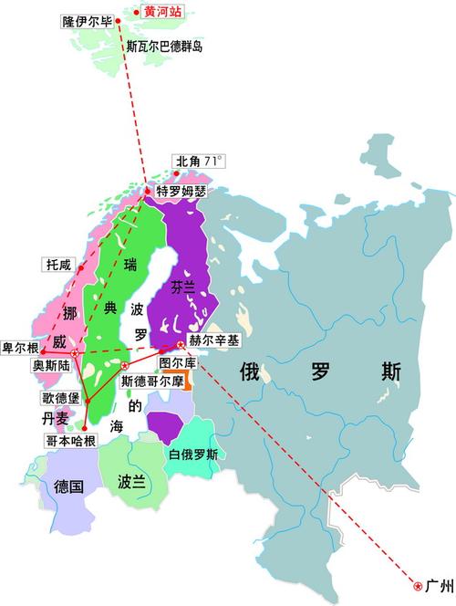 中国北极黄河站地理位置分布图