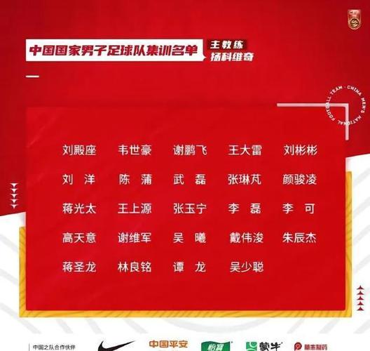 中国国家男子足球队最新集训名单的相关图片