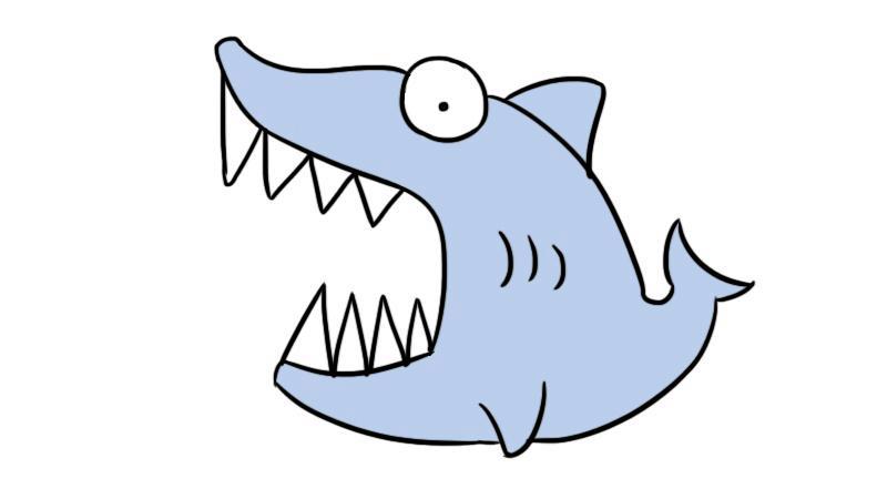 多妈简笔画简单的大鲨鱼画法的相关图片